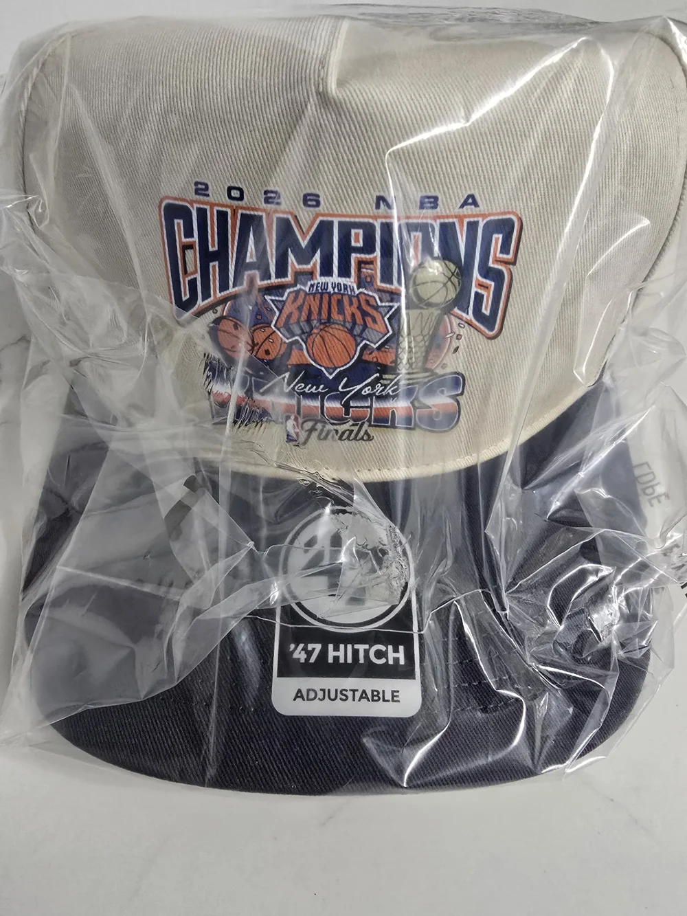 Nike New York Knicks 2026 NBA Champions Two-Tone Hat - Cream & Navy